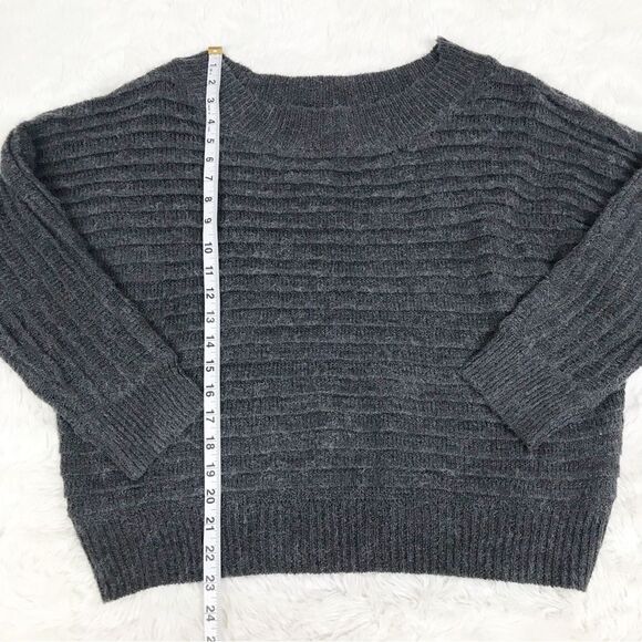 COZY CO Gray Off The Shoulder Sweater Ribbed Chunky Knit Fall Size Small New‎ - Picture 9 of 9